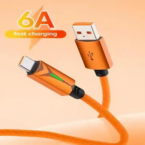 120W USB-A to USB-C Fast Charging Cable with LED Indicator USB Charging Cable SPOT