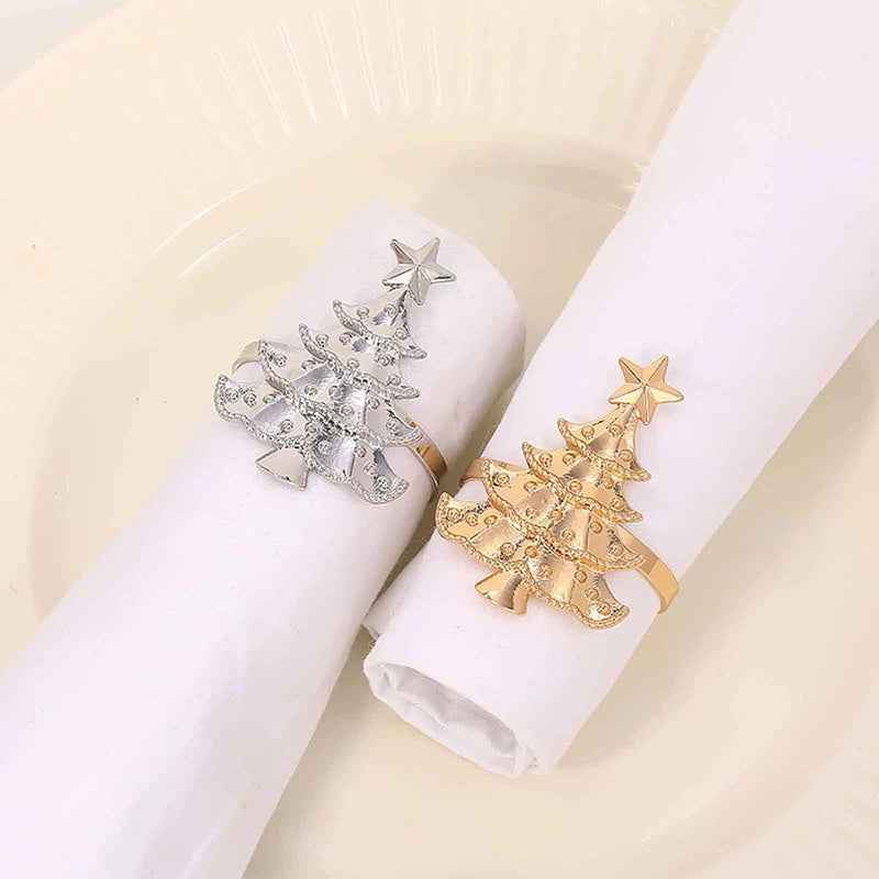 6-Pack Christmas Napkin Rings – Festive Xmas Table Decor Holiday Napkin Rings SPOT