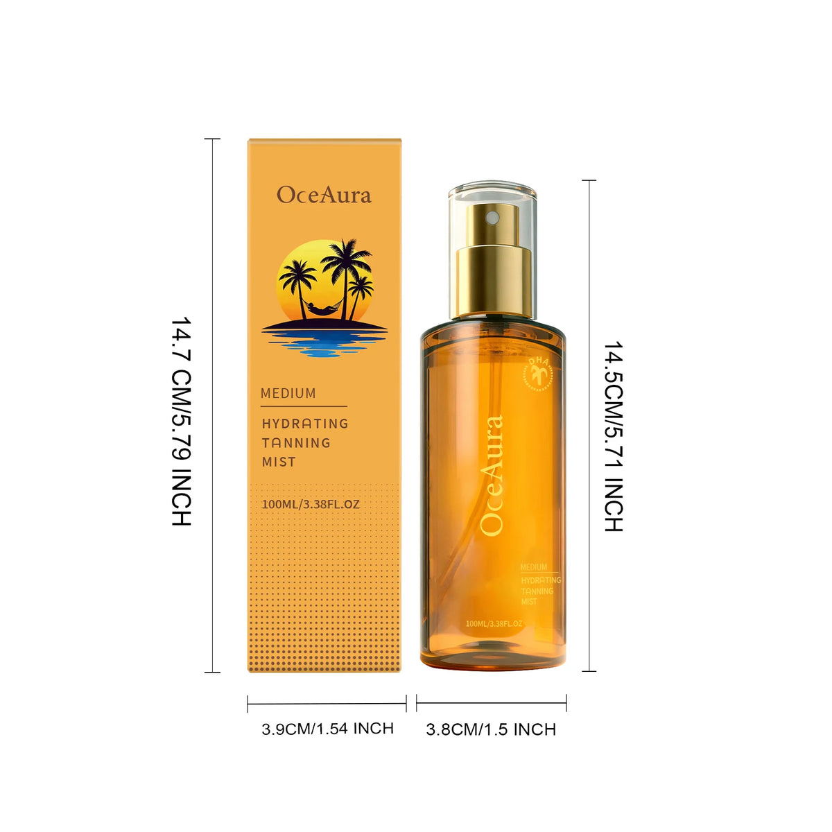 OceAura Self Tanning Spray – Sunless Tanner Face & Body 100ml Self Tanning Spray SPOT