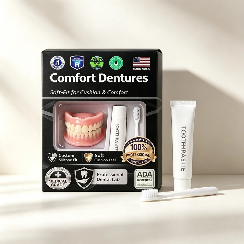 Moldable Silicone Denture Set – Upper & Lower False Teeth Kit Cosmetic Denture Set SPOT 1PC