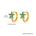 Gold CZ Flower Huggie Hoop Earrings – Hypoallergenic Steel Huggie Hoop Earrings SPOT EBD-481G04