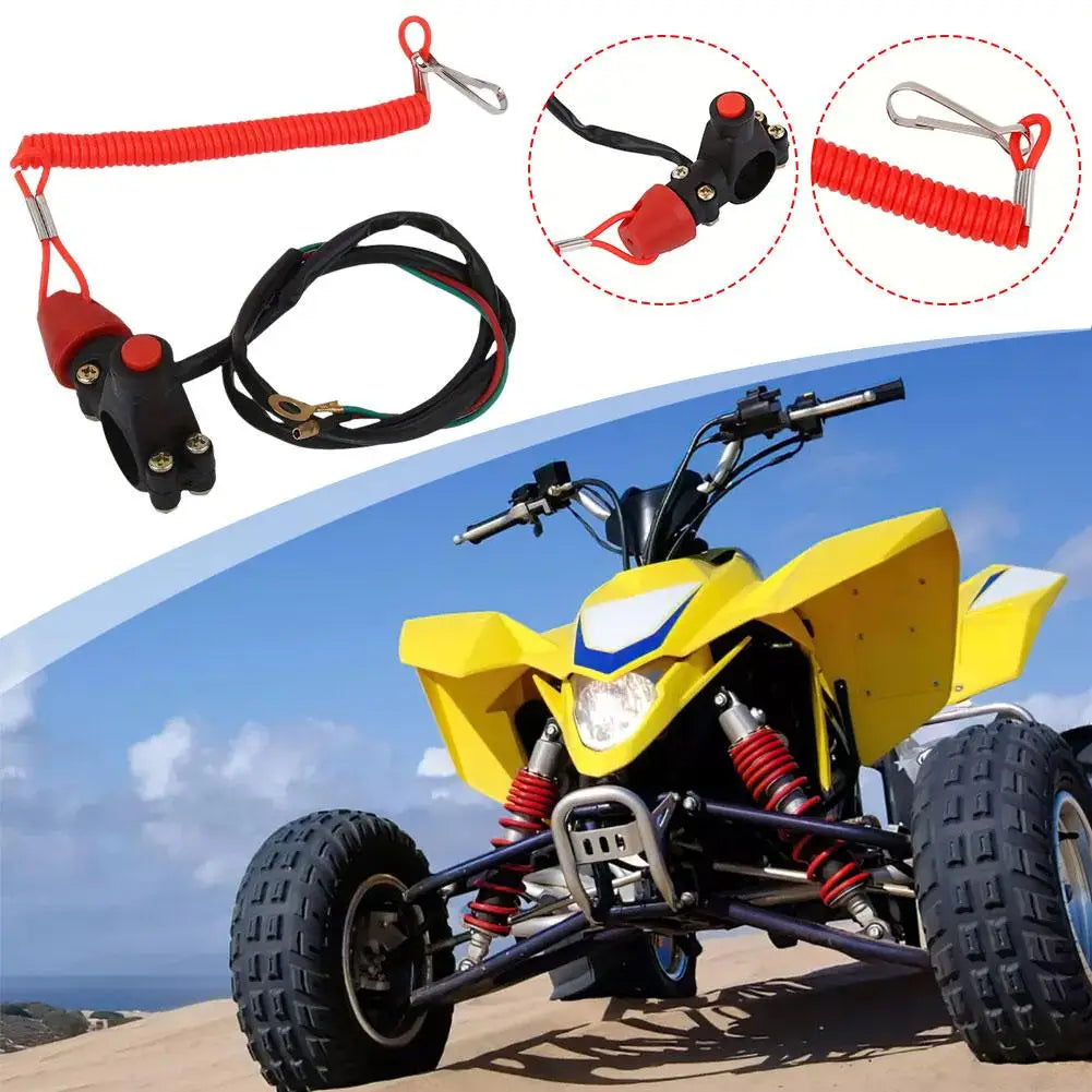Engine Kill Stop Switch with Tether Lanyard – Motorcycle ATV Motorcycle Kill Switch SPOT