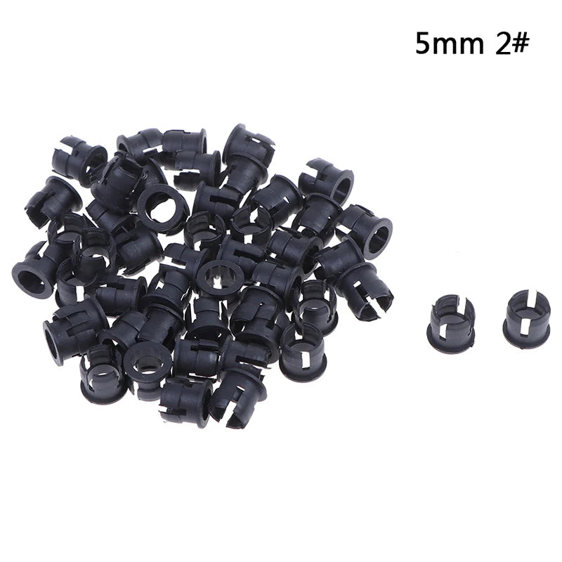 50-Pack Black LED Holders – 3mm & 5mm ABS Clips & Bezels LED Holder Clips SPOT 2 5mm