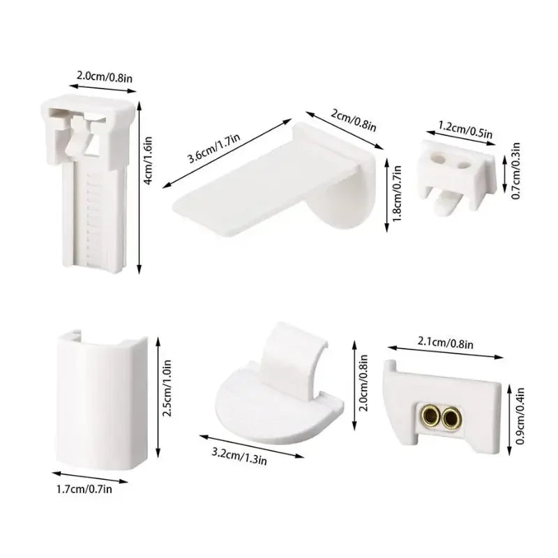 No-Drill Pleated Blind Bracket Clamp Set – 6 or 24 Pack Blind Bracket Clamps SPOT
