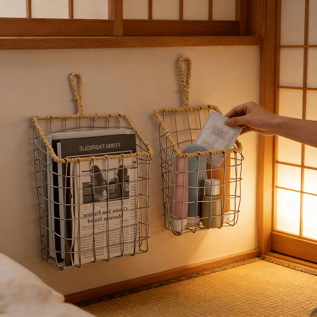 Japanese Wire Wall-Mounted Storage Basket & Hanging Shelf Wall Storage Basket SPOT