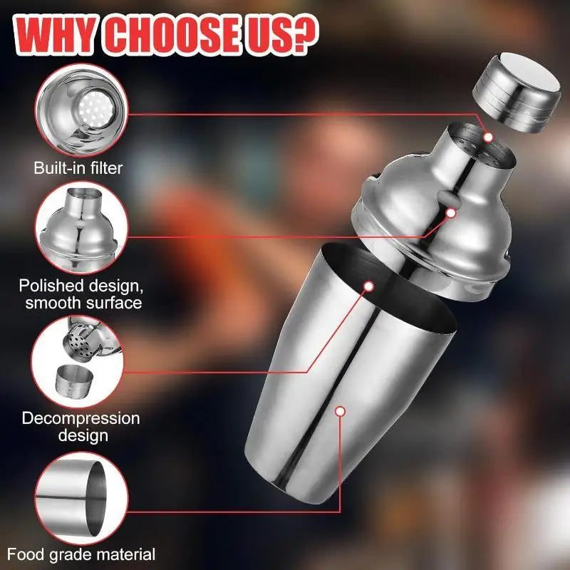 Stainless Steel Cocktail Shaker Set – Complete Bartender Kit Cocktail Shaker Set SPOT A9