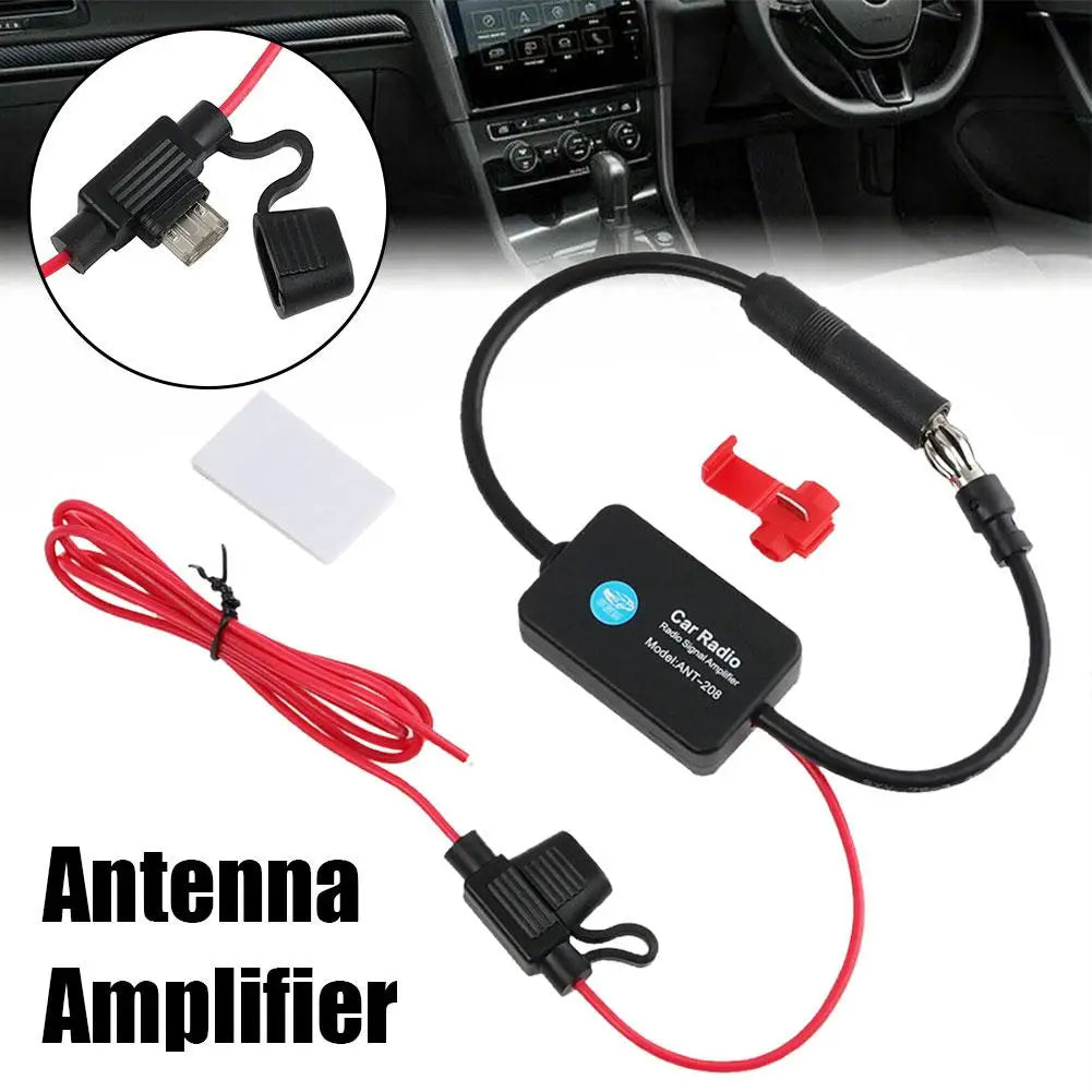 12V AM/FM Car Radio Antenna Signal Amplifier Booster Antenna Signal Booster SPOT
