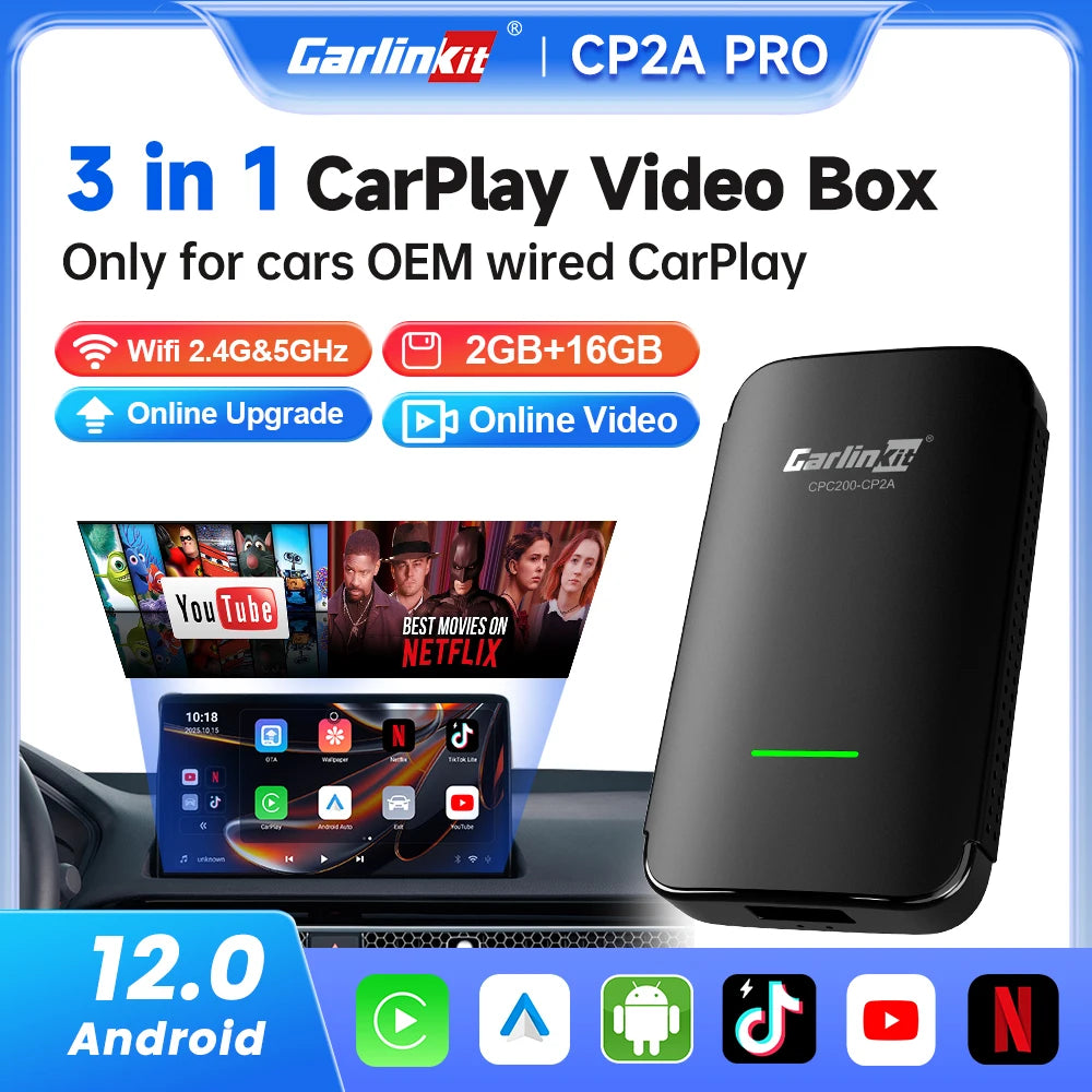 CarlinKit 4.0 Pro Wireless CarPlay & Android Auto Box Wireless CarPlay Adapter SPOT