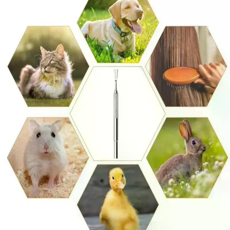 2-Pc Stainless Steel Tick Remover Tweezer Set for Dogs & Cats Pet Tick Remover SPOT