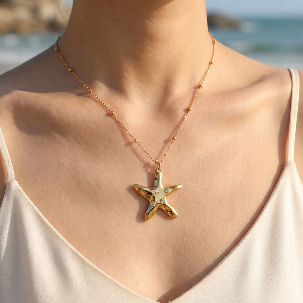 Ocean Starfish Necklace – Waterproof 316L Stainless Steel Pendant Necklace SPOT Default Title