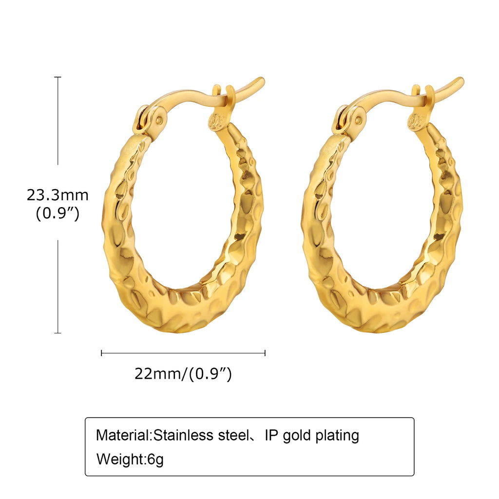 Women's 18K Gold Heart Hoop Earrings – Stainless Steel Hoop Earrings SPOT EH-598G
