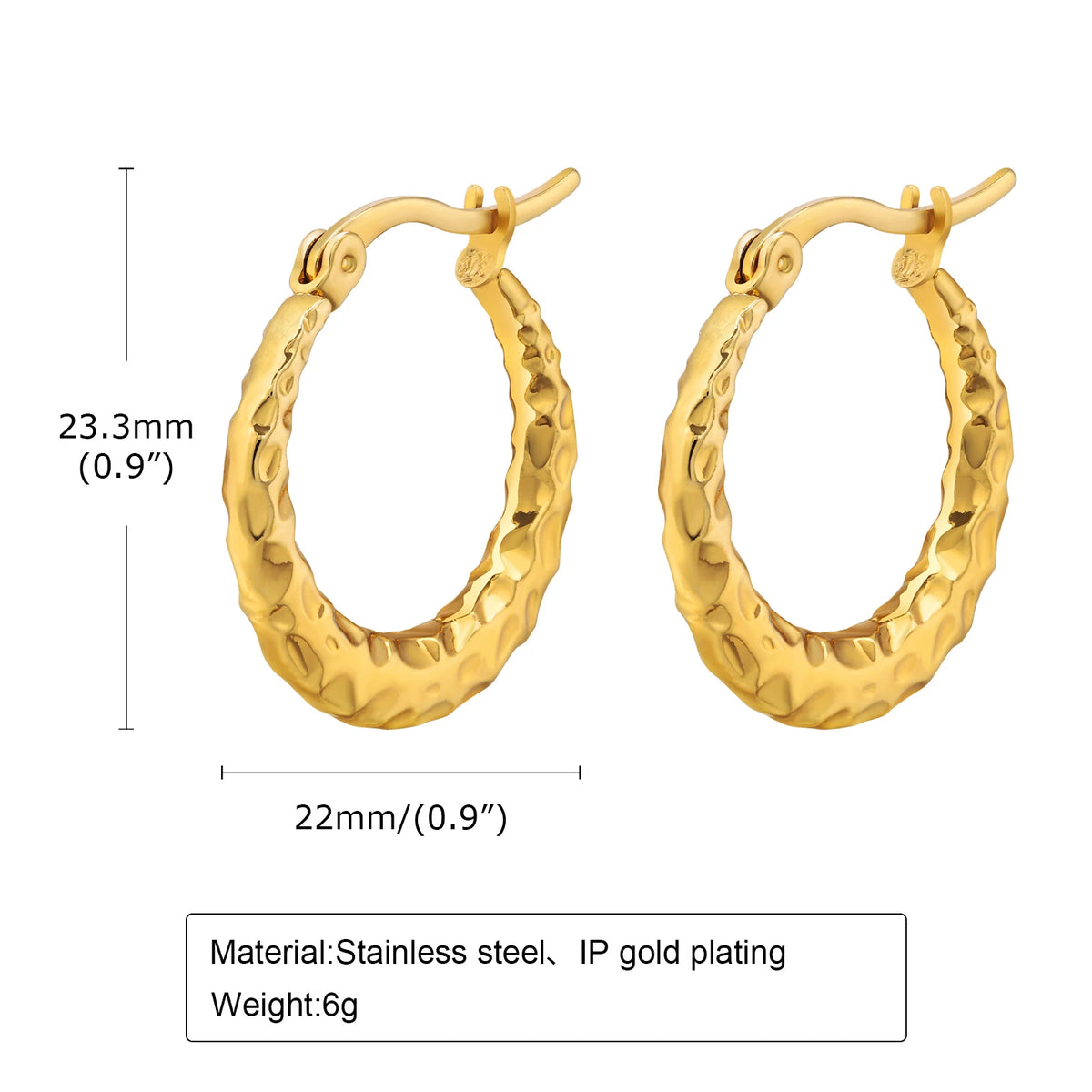 Women's 18K Gold Heart Hoop Earrings – Stainless Steel Hoop Earrings SPOT EH-598G