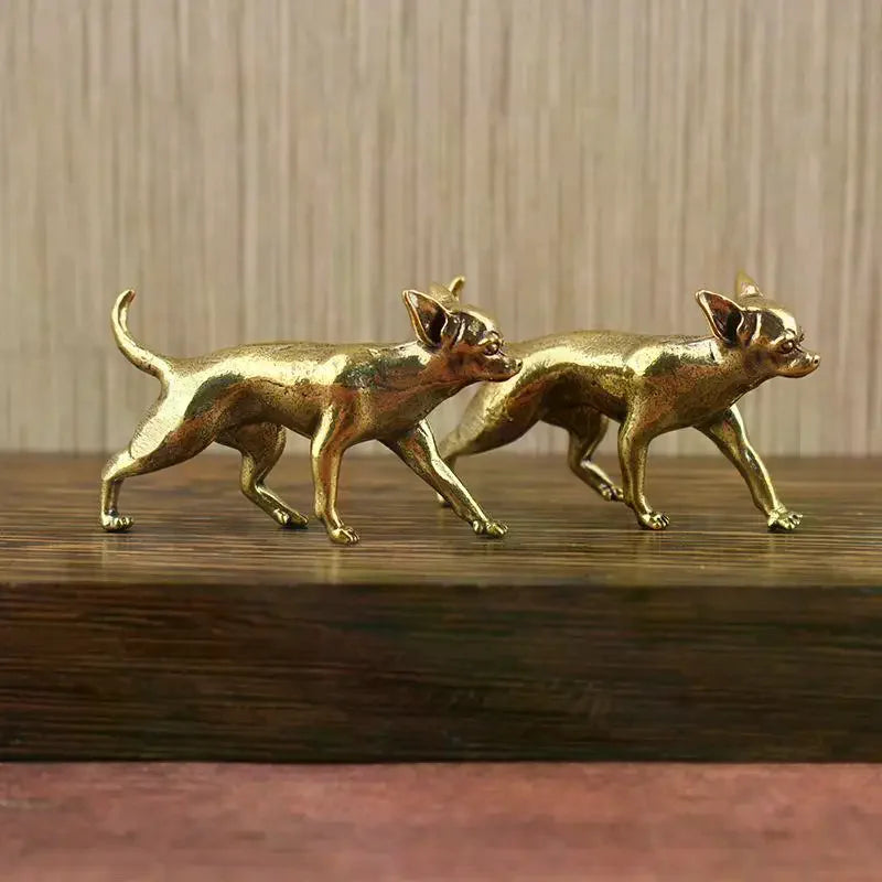 Brass Hairless Dog Puppy Figurine – Desktop & Home Décor Brass Figurine SPOT