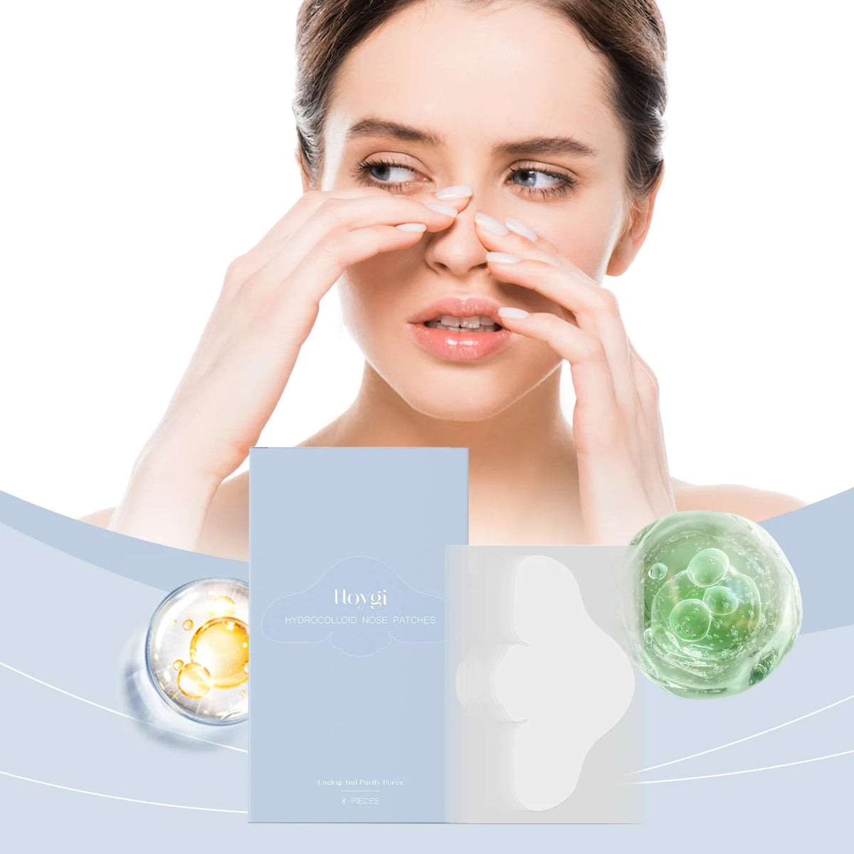 Hoygi Salicylic Acid Nose Pore Strips Hydrocolloid Patches 8pc Nose Pore Strips SPOT