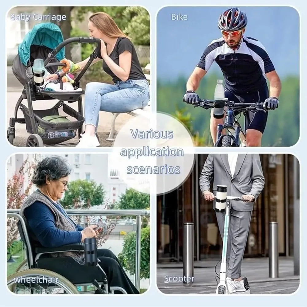 Universal Stroller Cup Holder – 360° Rotatable Clamp-On Handlebar Cup Holder SPOT