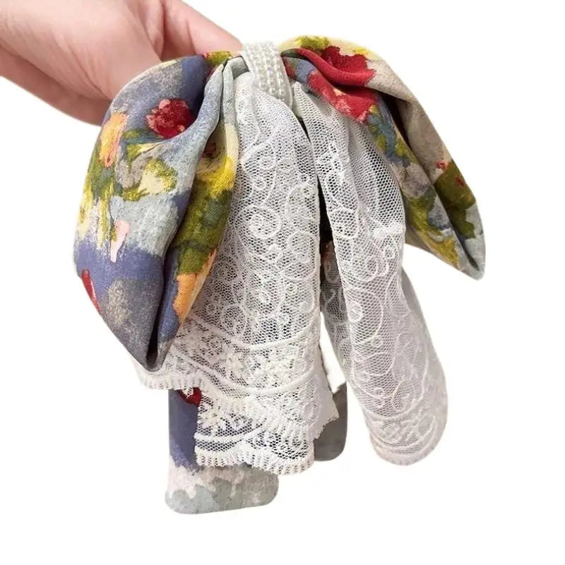 Oil Painting Lace Bow Hair Claw Clip – Vintage Elegant Style Hair Claw Clip SPOT