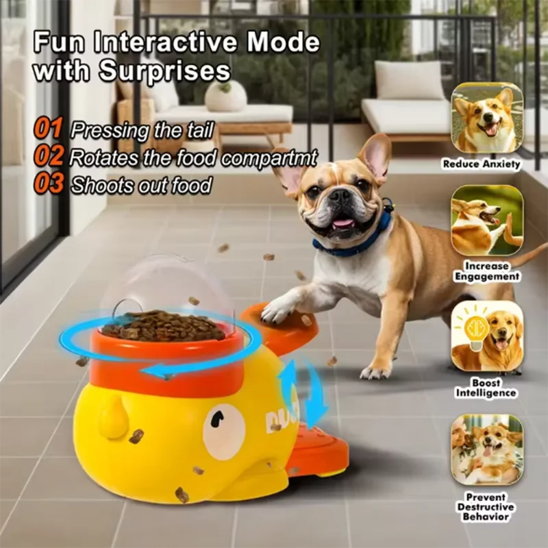 KEMORELA Duck Treat Dispenser Toy for Cats & Dogs Pet Treat Dispenser SPOT