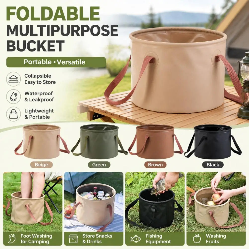 Foldable Camping Bucket 10L/20L – Waterproof Portable Basin Collapsible Camping Bucket SPOT