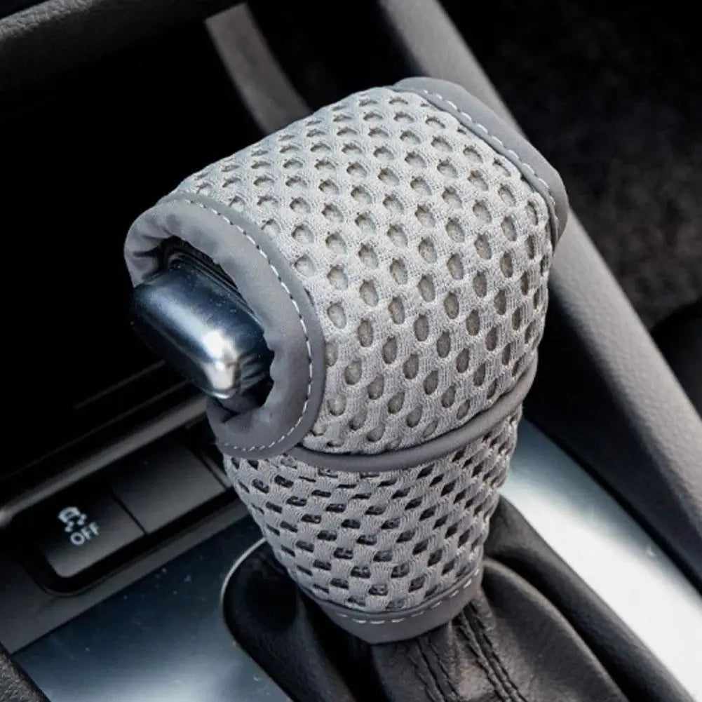 Universal Car Gear Shift Knob Cover – Ice Silk Non-Slip Grip Gear Shift Knob Cover SPOT Grey