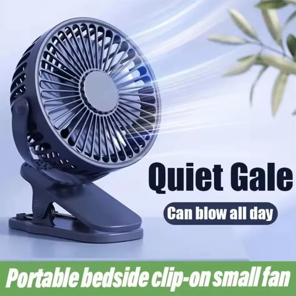 720° Rotatable Rechargeable Clip Fan – USB Portable Mini Fan Portable Clip Fan SPOT