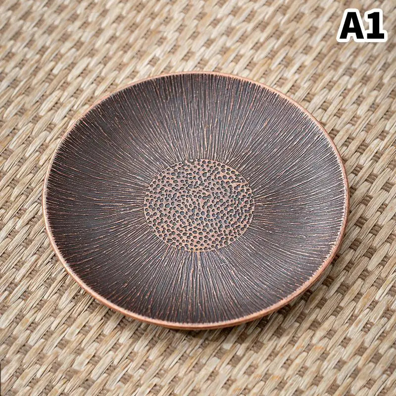 Antique Alloy Teacup Coaster – Zen Pattern Kung Fu Tea Mat Tea Ceremony Coaster SPOT A1