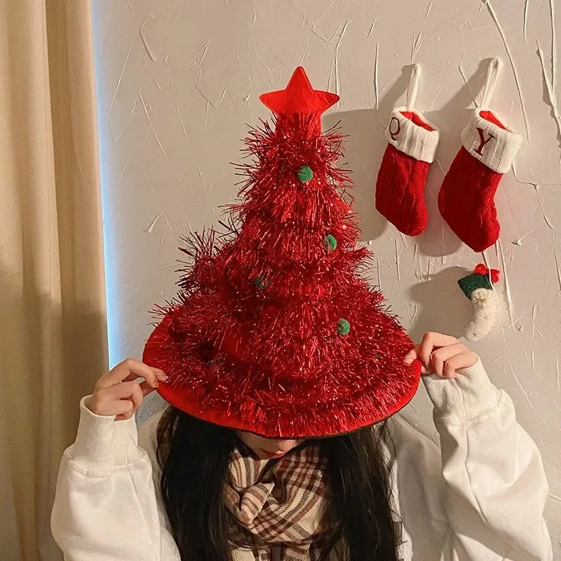 Glitter Christmas Tree Hat – Adult Holiday Costume & Photo Prop Holiday Costume Hat SPOT