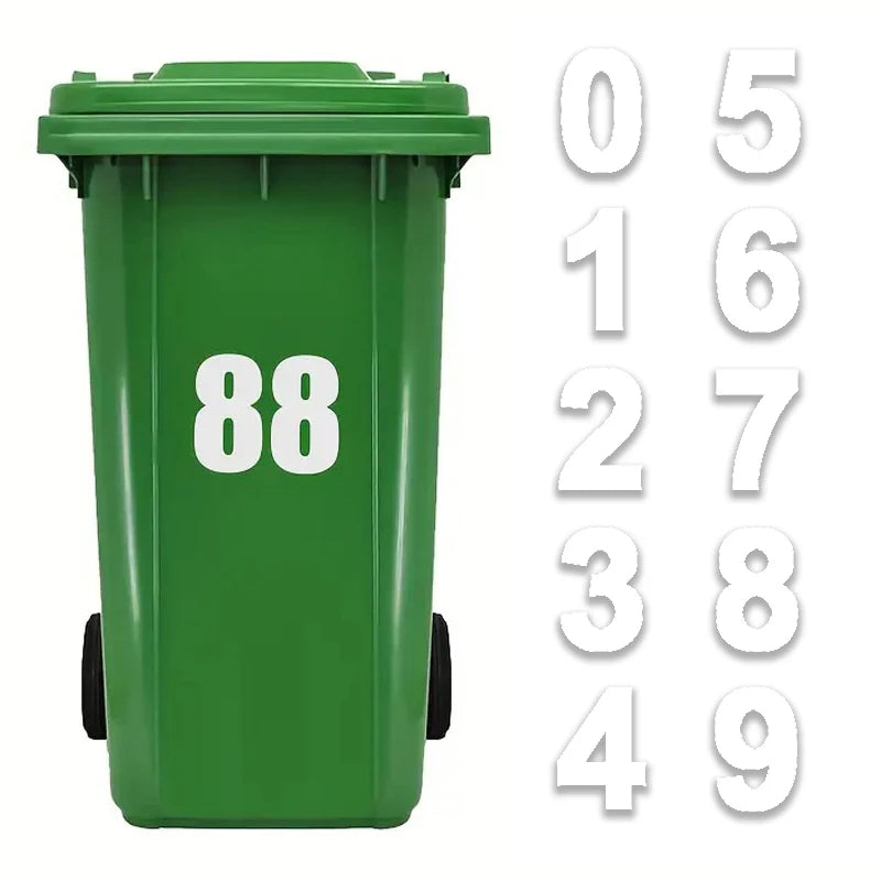 Weatherproof Wheelie Bin Number Stickers | Self-Adhesive PVC Bin Number Stickers SPOT