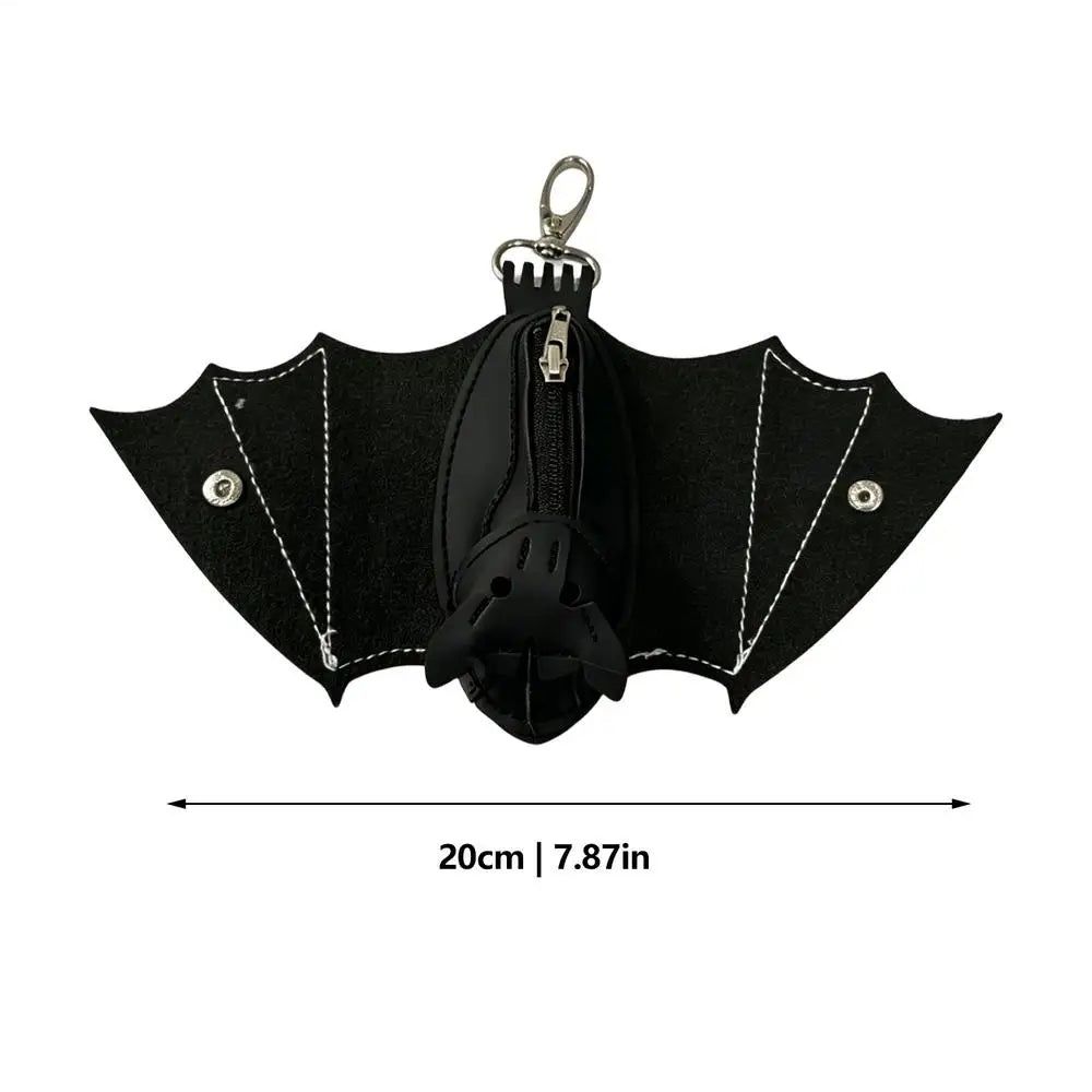 Gothic Bat Coin Purse – PU Leather Keychain Change Wallet Gothic Coin Purse SPOT a