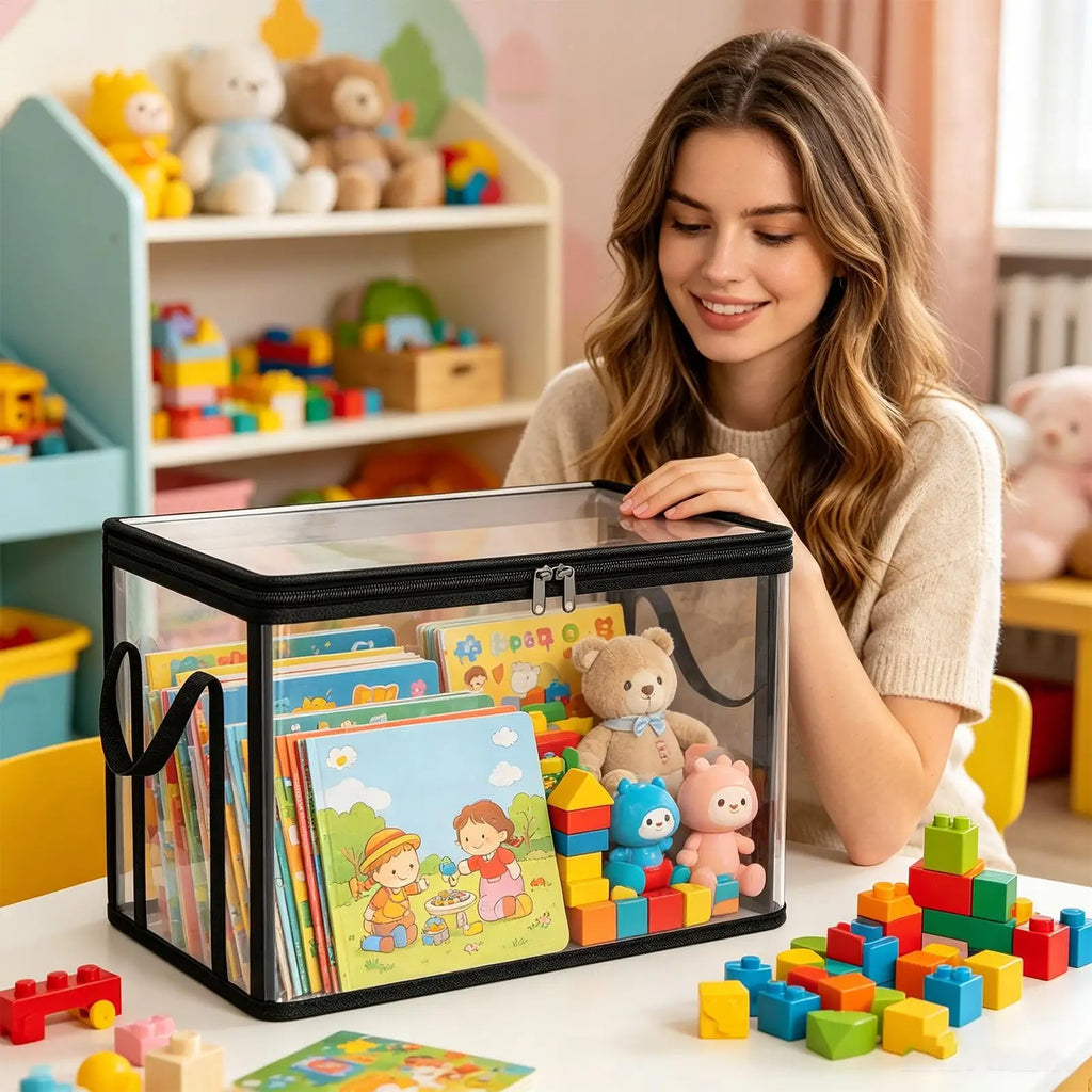 Transparent Stackable Storage Bins – Large PVC Organizer Box Storage Organizer Bin SPOT