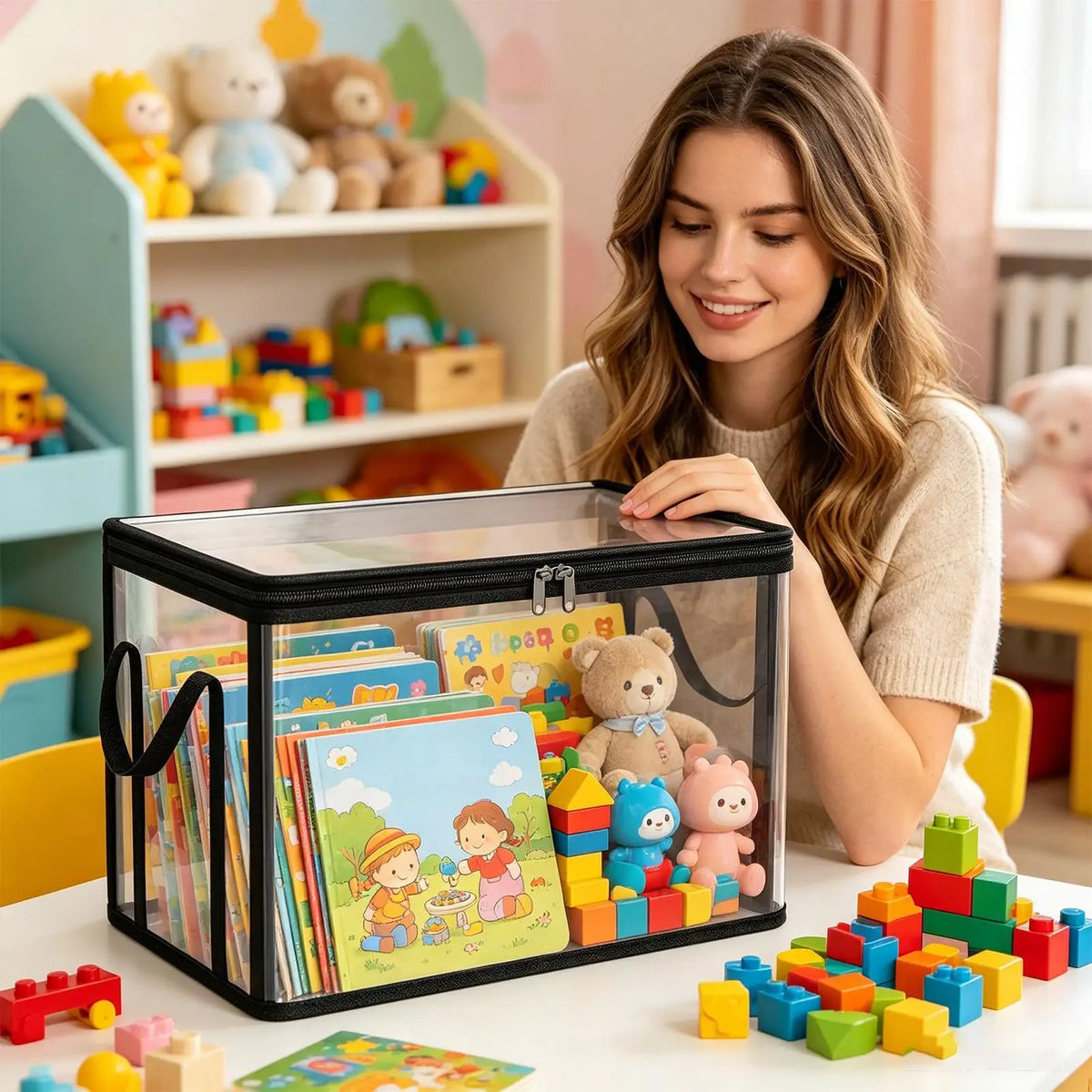 Transparent Stackable Storage Bins – Large PVC Organizer Box Storage Organizer Bin SPOT