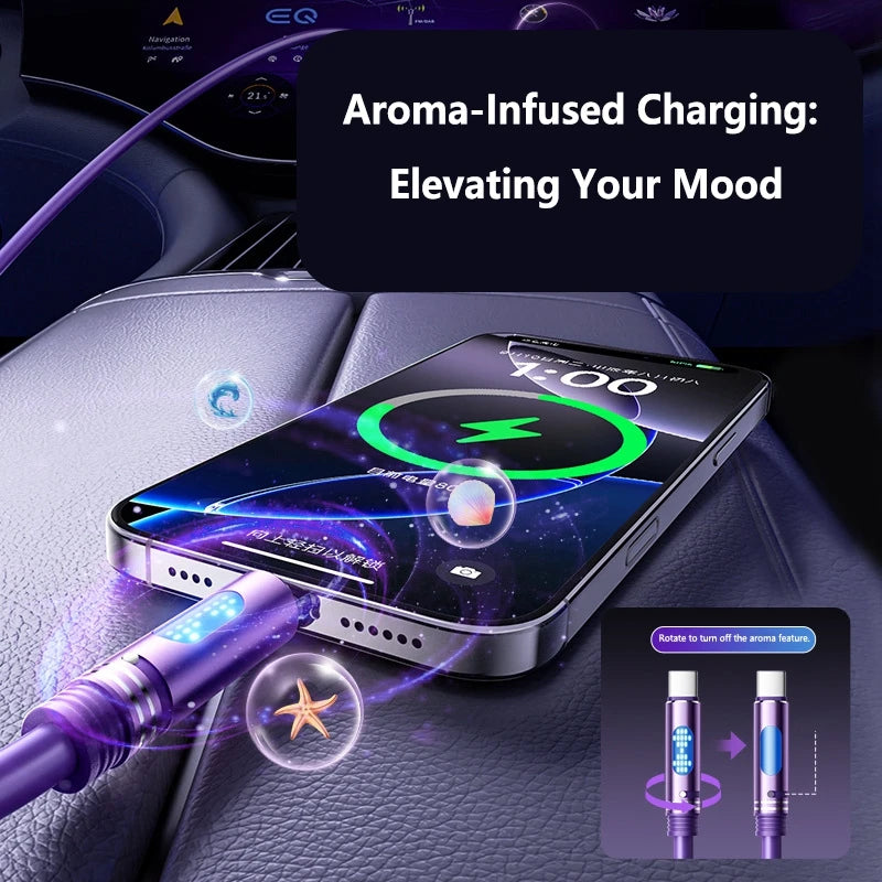 100W USB-C Fast Charging Cable with Ambient Light | iPhone & Android USB-C Charging Cable SPOT