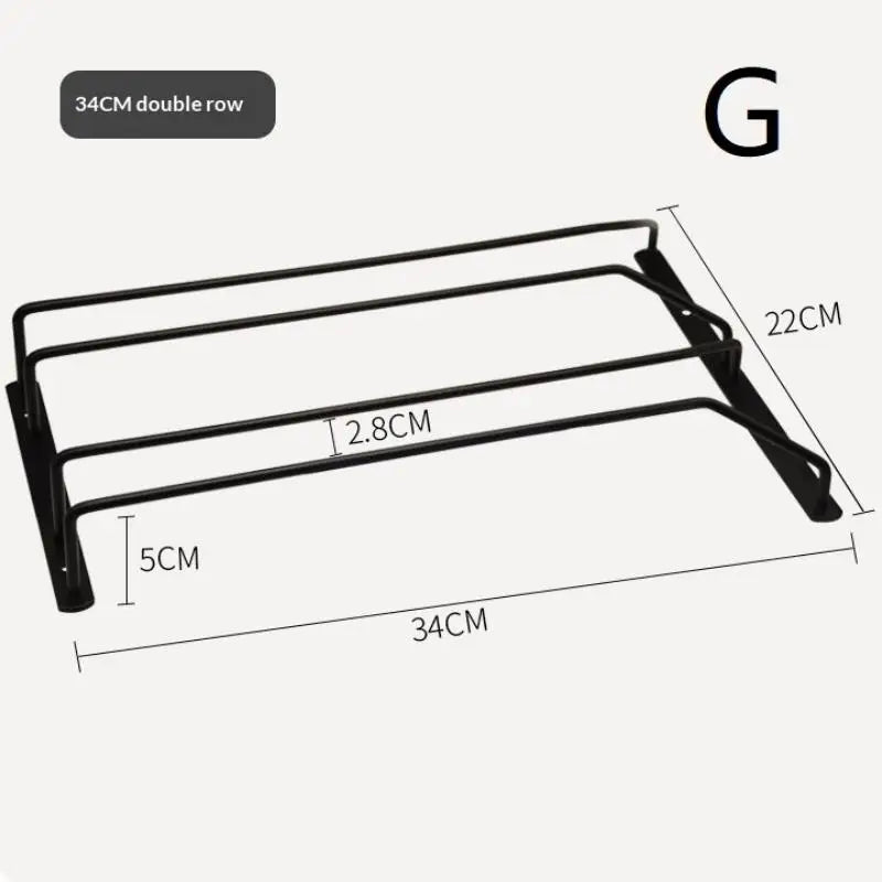 Under Cabinet Wine Glass Rack – Rustproof Carbon Steel 27/34cm Wine Glass Rack SPOT G