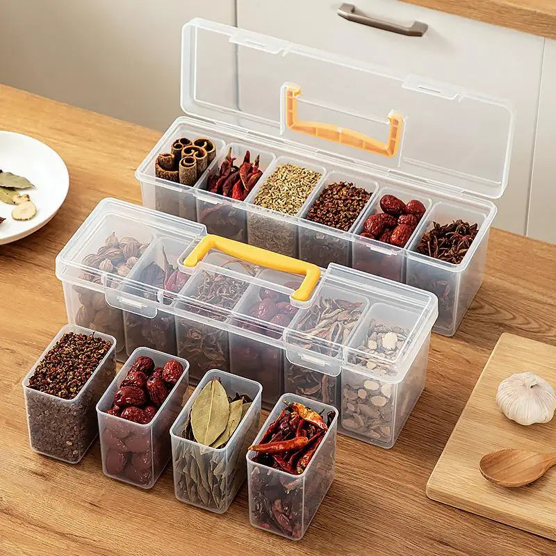 Clear Divided Plastic Storage Organizer – Removable Compartments Food Storage Organizer SPOT