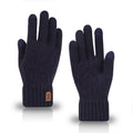 Winter Touch Screen Cycling Gloves – Fleece Windproof Knit Winter Cycling Gloves SPOT navy blue