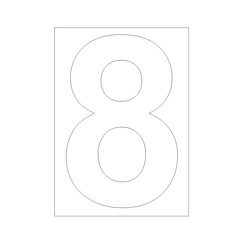 Weatherproof Wheelie Bin Number Stickers – Self-Adhesive PVC Bin Number Stickers SPOT A8
