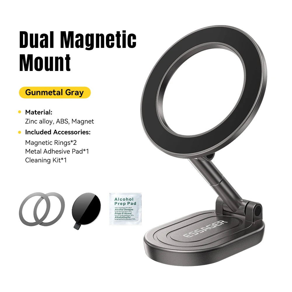 Essager Foldable Magnetic Phone Stand – MagSafe & Universal Magnetic Phone Stand SPOT Gunmetal Grey