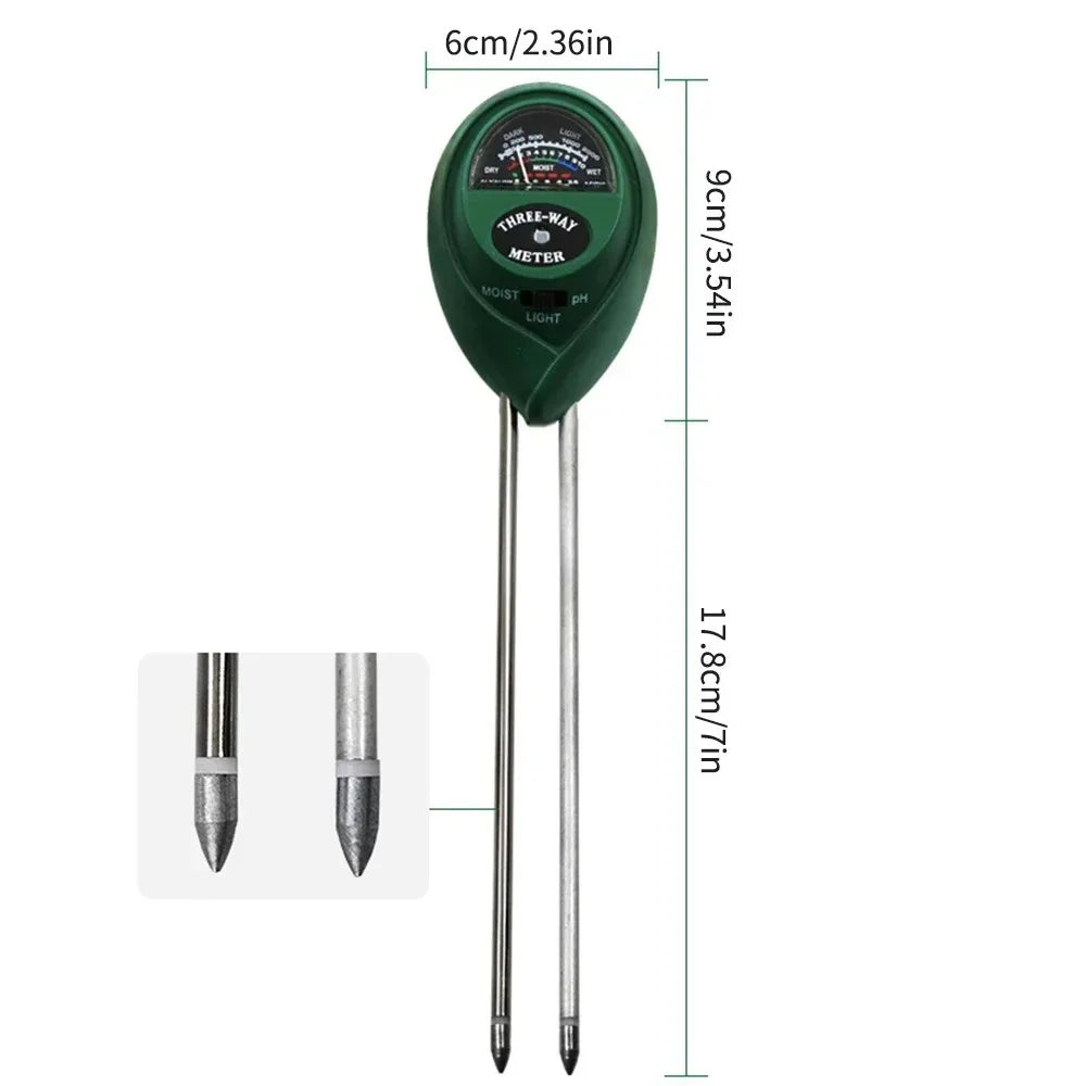 3-in-1 Soil pH, Moisture & Light Meter for Garden Plants Soil Testing Meter SPOT