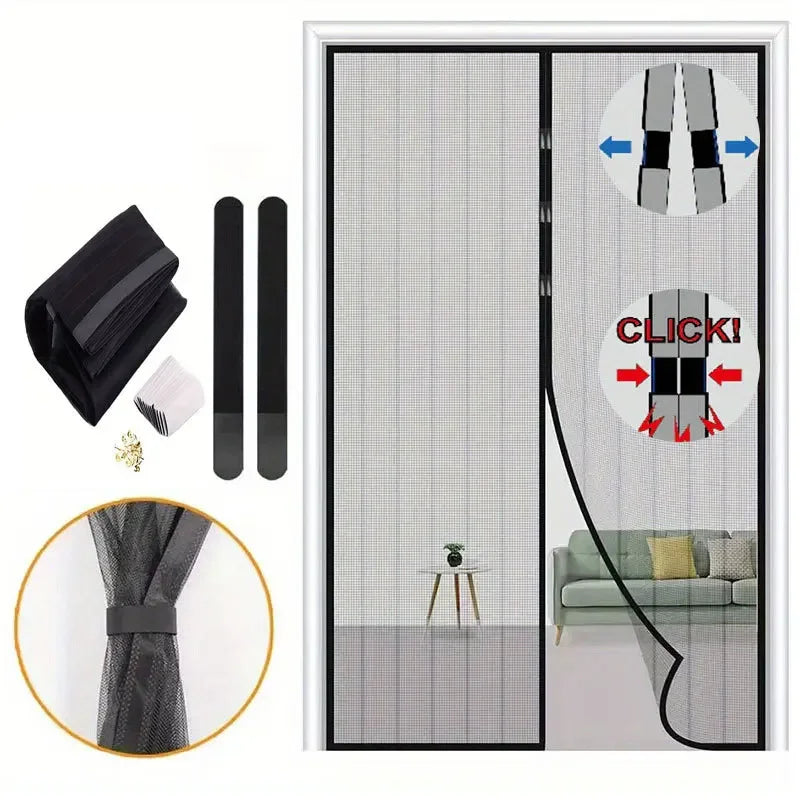 Magnetic Screen Door Curtain – No-Drill Insect & Bug Barrier Magnetic Screen Curtain SPOT