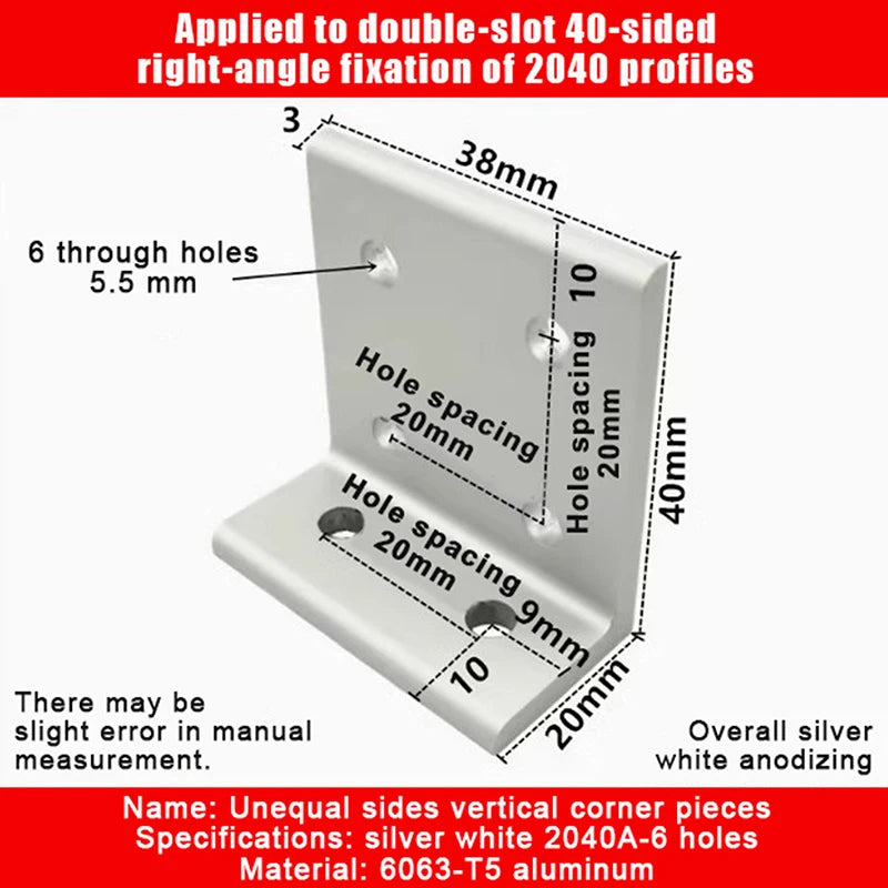 Aluminum Profile 90° Adjustable Angle Corner Connector Bracket Corner Connector Bracket SPOT 2040A