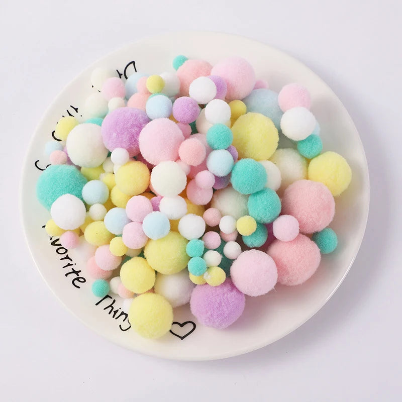 260-Pack Colorful Fluffy Pom Pom Balls 10–30mm DIY Craft Decor DIY Craft Pom Poms SPOT