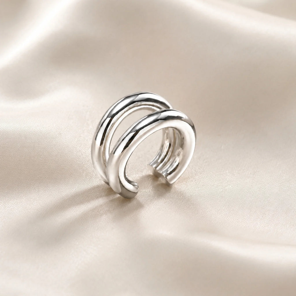 Double Layer C-Shaped Ear Cuff – No-Piercing Cartilage Clip Ear Cuff Earring SPOT