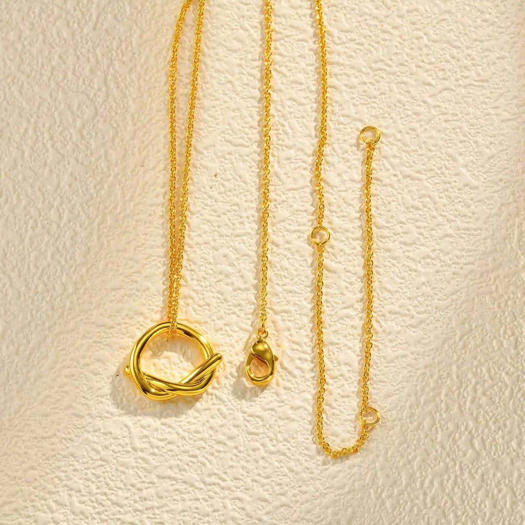 Minimalist Hollow Knot Pendant Necklace – Gold Women's Jewelry Pendant Necklace SPOT