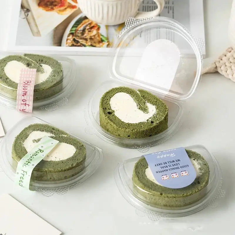 50-Pack Clear Mousse Cake Boxes with Lids & Stickers Cake Packaging Boxes SPOT