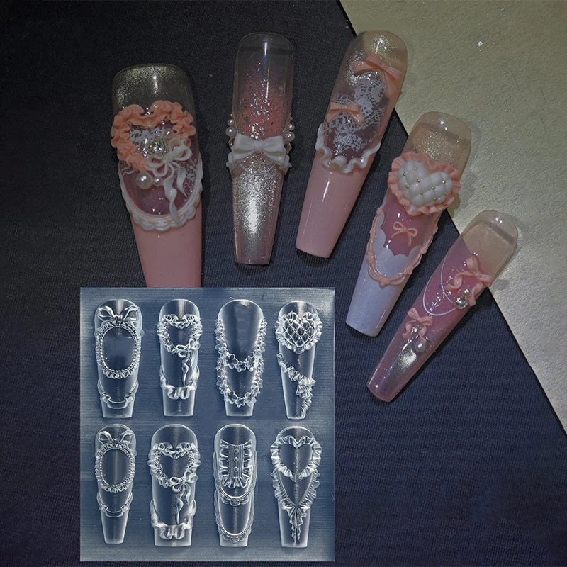 3D Bow & Flower Silicone Nail Mold – DIY Manicure Stamp Nail Art Mold SPOT