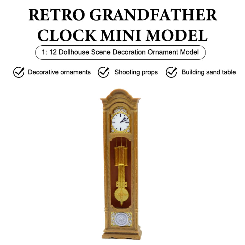 Miniature Grandfather Clock – Retro Dollhouse Standing Clock Dollhouse Miniature SPOT Default Title