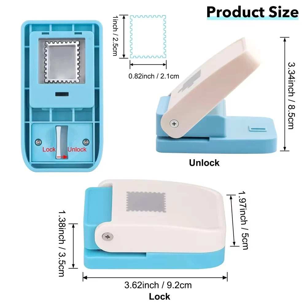 Postage Stamp Paper Punch – Lever Action Scrapbooking Tool Craft Paper Punch SPOT