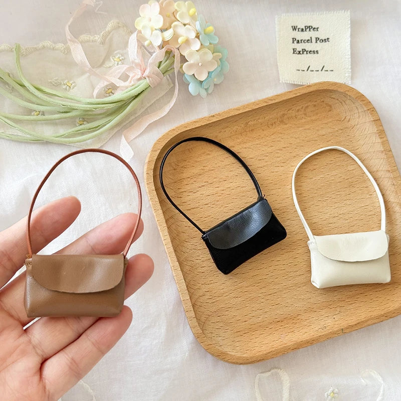 Miniature PU Leather Doll Handbag – 1/12 Scale Dollhouse Purse Doll Accessory SPOT