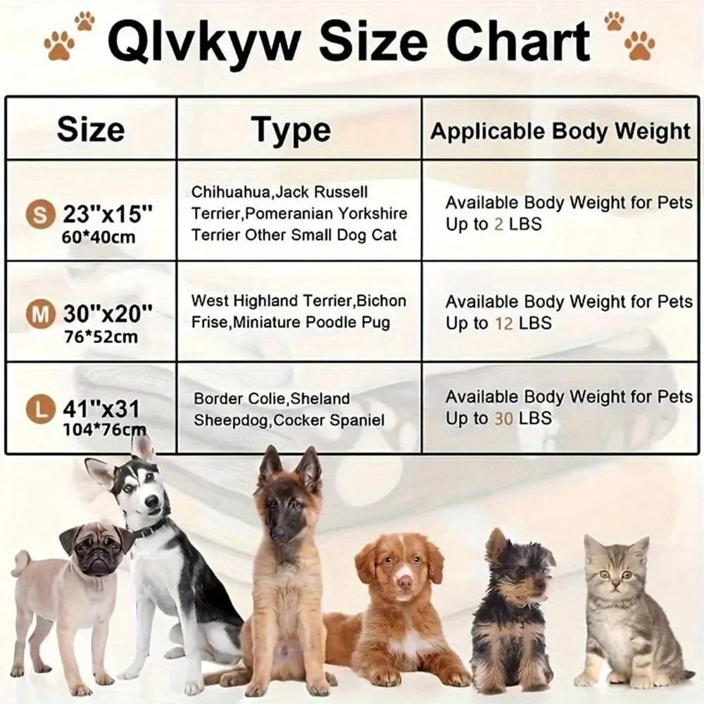 Soft Flannel Fleece Pet Blanket – Paw Print Cat & Dog Mat Pet Blanket Mat SPOT