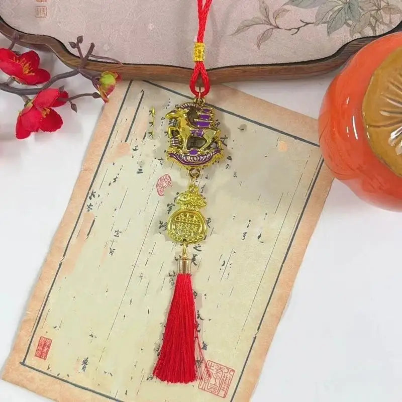 2027 Goat Year Chinese New Year Hanging Ornament | Gold & Red Festive Hanging Ornament SPOT