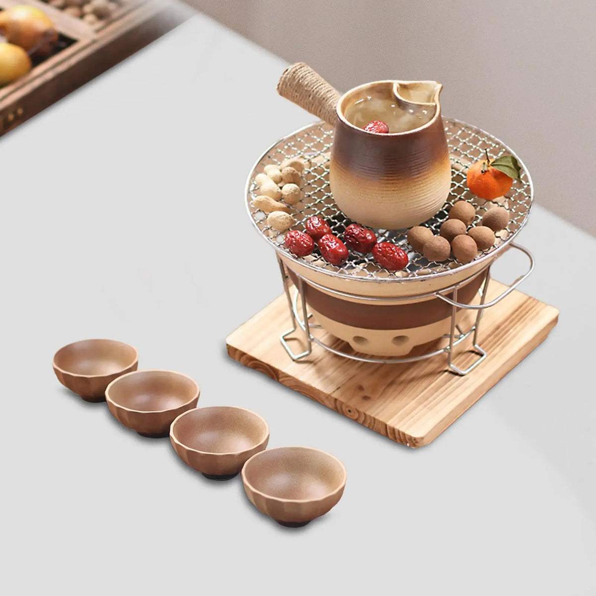 4-Piece Chinese Ceramic Kung Fu Tea Cup Set – 50ml Ceramic Tea Cup Set SPOT